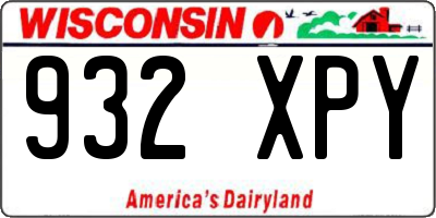 WI license plate 932XPY