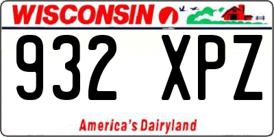 WI license plate 932XPZ