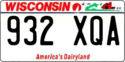 WI license plate 932XQA