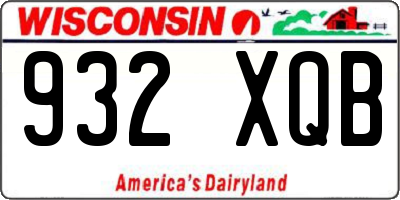WI license plate 932XQB