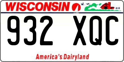 WI license plate 932XQC