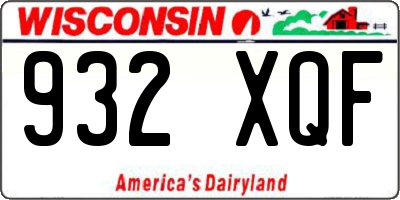 WI license plate 932XQF