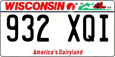 WI license plate 932XQI