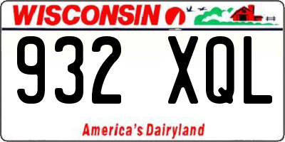 WI license plate 932XQL