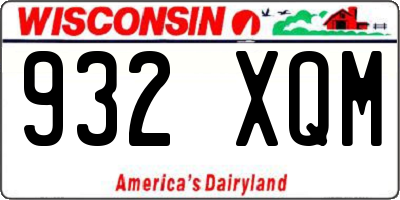 WI license plate 932XQM
