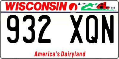 WI license plate 932XQN