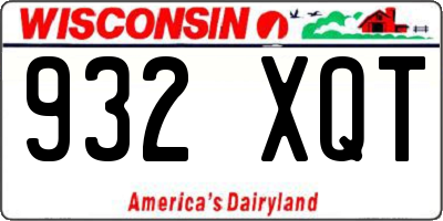 WI license plate 932XQT