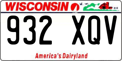 WI license plate 932XQV