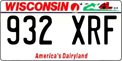 WI license plate 932XRF