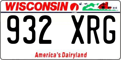 WI license plate 932XRG