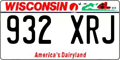 WI license plate 932XRJ