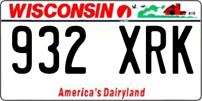 WI license plate 932XRK