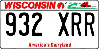 WI license plate 932XRR