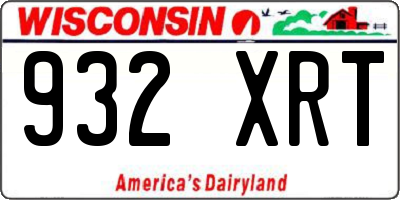 WI license plate 932XRT