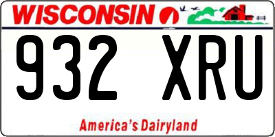 WI license plate 932XRU