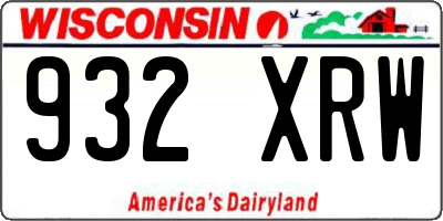 WI license plate 932XRW
