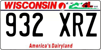 WI license plate 932XRZ