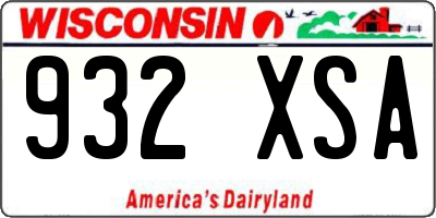 WI license plate 932XSA