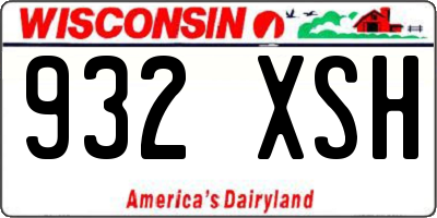 WI license plate 932XSH