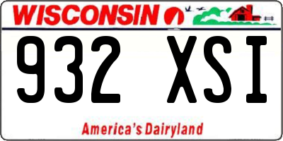 WI license plate 932XSI
