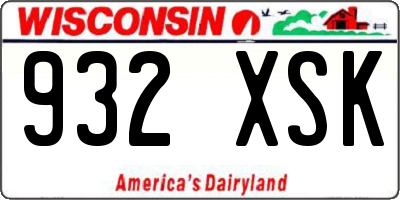 WI license plate 932XSK