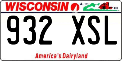 WI license plate 932XSL