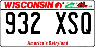 WI license plate 932XSQ