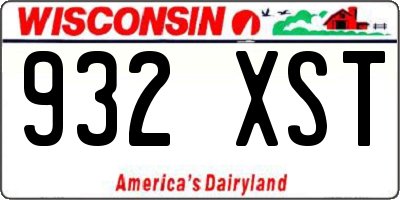 WI license plate 932XST
