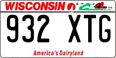 WI license plate 932XTG