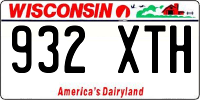 WI license plate 932XTH