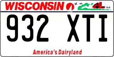 WI license plate 932XTI