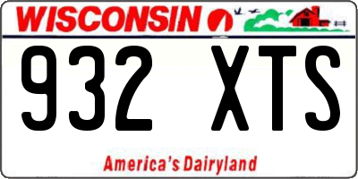 WI license plate 932XTS