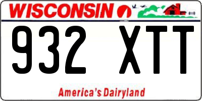 WI license plate 932XTT