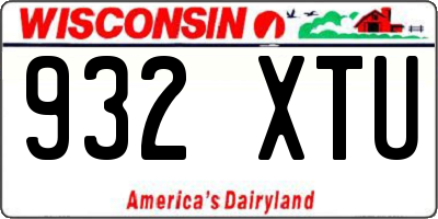 WI license plate 932XTU