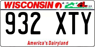 WI license plate 932XTY