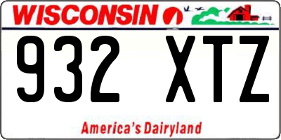 WI license plate 932XTZ