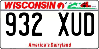 WI license plate 932XUD
