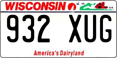 WI license plate 932XUG