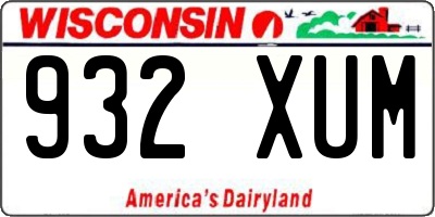 WI license plate 932XUM