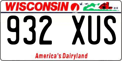 WI license plate 932XUS