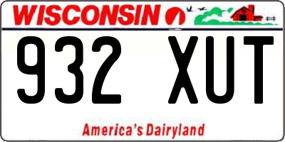 WI license plate 932XUT