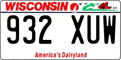 WI license plate 932XUW