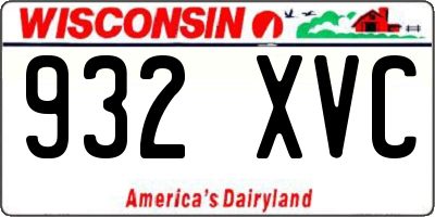 WI license plate 932XVC