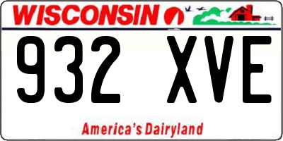 WI license plate 932XVE