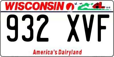 WI license plate 932XVF
