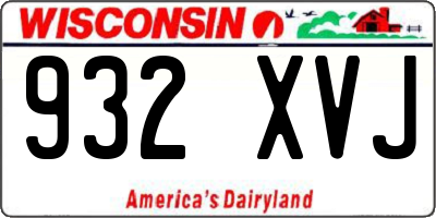 WI license plate 932XVJ