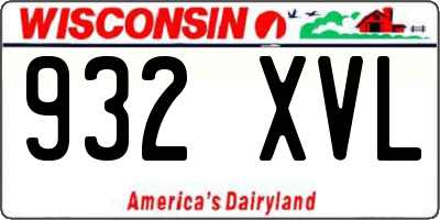 WI license plate 932XVL