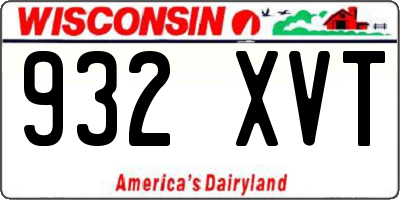 WI license plate 932XVT