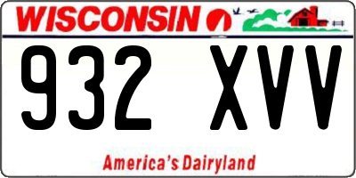 WI license plate 932XVV