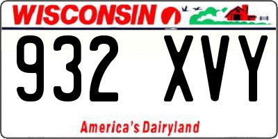 WI license plate 932XVY